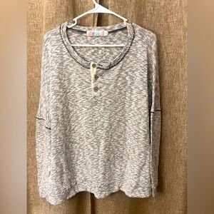 Gray Henley Women's Sweatshirt